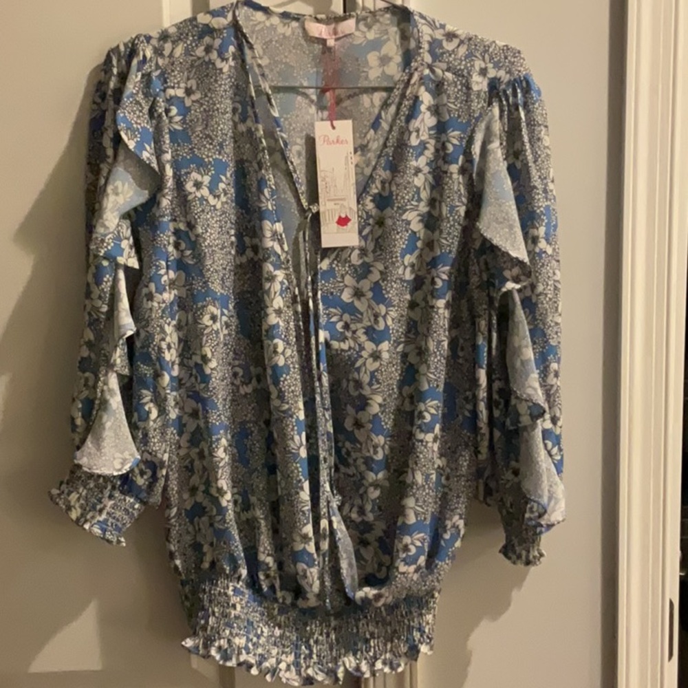 Parker Blue Floral Women's Top